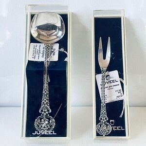 JUVEEL French Style 830/999 Silver Teaspoon & Dessert Fork Set NWT